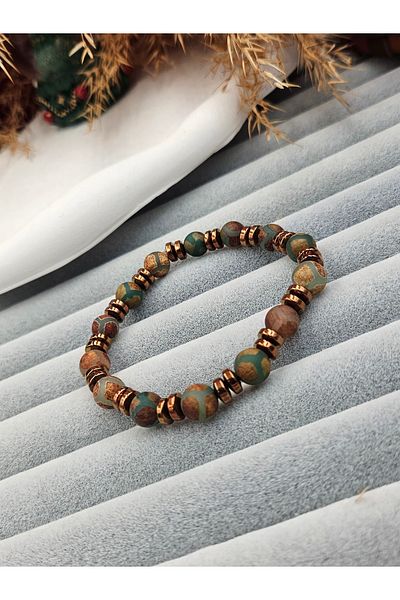 AURA Tibetan Eyelet Natural Stone Men's Bracelet