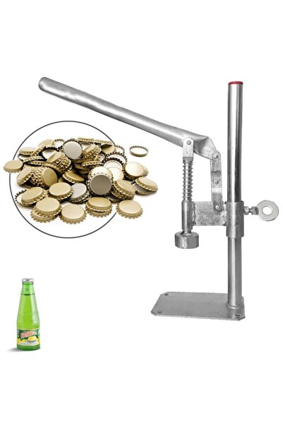 Byanes Vip Şişe Kapatma Makinesi Gazoz Kapağı Kapatıcı+100 Adet Kapak