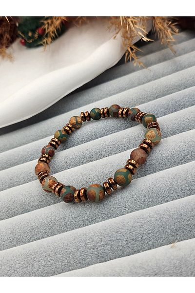 AURA Tibetan Eyelet Natural Stone Men's Bracelet