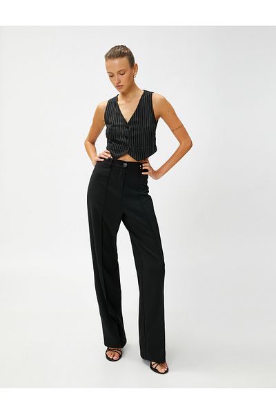 Koton Crop Blazer Weste geknöpft
