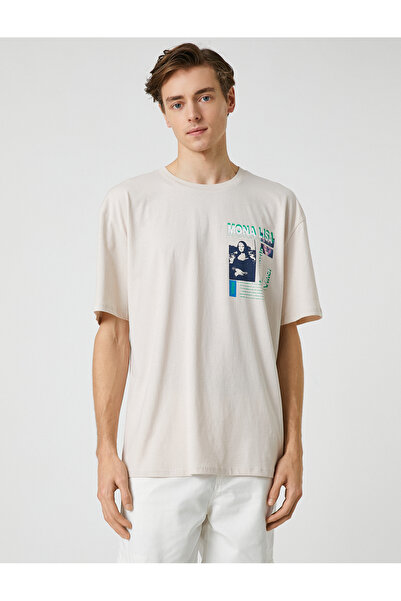 Koton Oversize T-Shirt Printed Crew Neck Short Sleeve