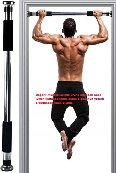 Anorsel Barfiks Çubuğu 60-100 Cm Çift Süngerli Ayarlanabilir Barfiks Çekme De...