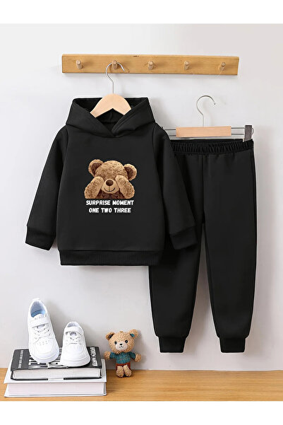Little Wears Σετ Φούτερ και Παντελόνι Φόρμας Teddy Bear Premium Compact για Κ...