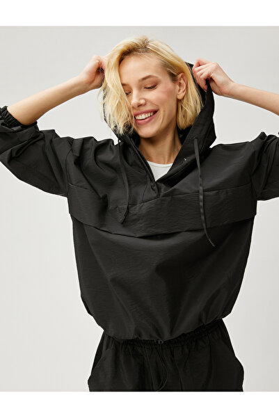 Koton Αλεξίπτωτο Φούτερ με κουκούλα ελαστική μέση