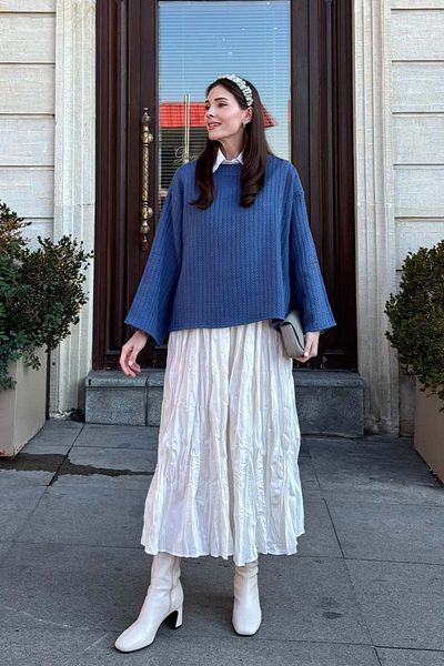 Ceylan Otantik Ecru Crocheted Bohemian Skirt