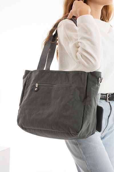 H&D COLLECTİON Τσάντα ώμου από αδιάβροχο ύφασμα - 224 με δώρο πορτοφόλι