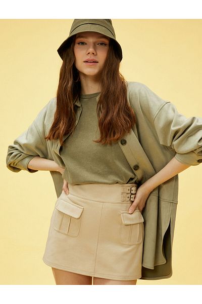 Koton Suede Look Shirt Jacket