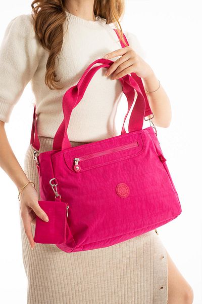 H&D COLLECTİON Τσάντα ώμου από αδιάβροχο ύφασμα - 224 με δώρο πορτοφόλι