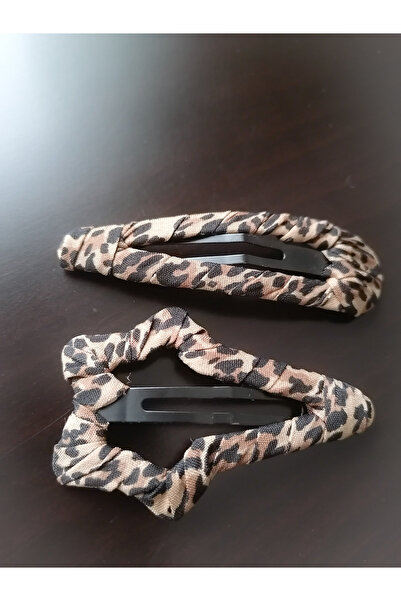 AlkazanAnkara مشبك تثبيت كبير الحجم بنقشة الفهد - عبوة من قطعتين