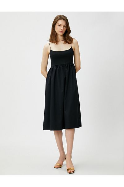 Koton Midi šaty na ramínka - Robe Design