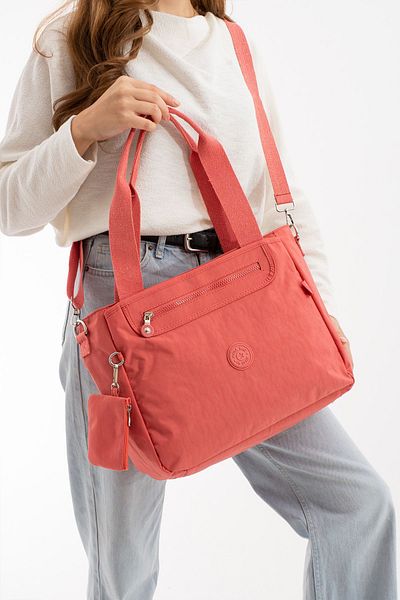 H&D COLLECTİON Τσάντα ώμου από αδιάβροχο ύφασμα - 224 με δώρο πορτοφόλι