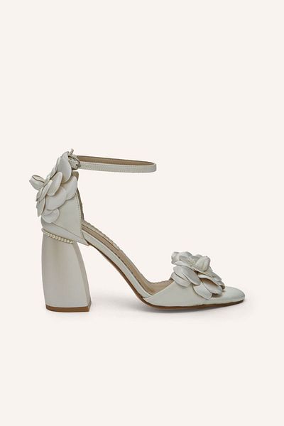 MARCATELLI Satin Mira Thick Heel Bridal Shoes