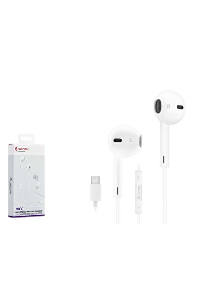 Mikrofonlu Telefon Kulaklığı Type-C Beyaz