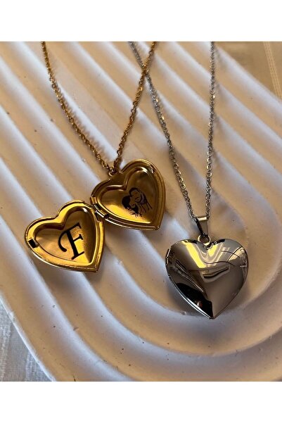 MOD10 KAPAKLI KALP KOLYE ANLAMLI ÇİZGİSEL KOLYE SEVGİLİ HEDİYE SEVGİLİLER GÜNÜ