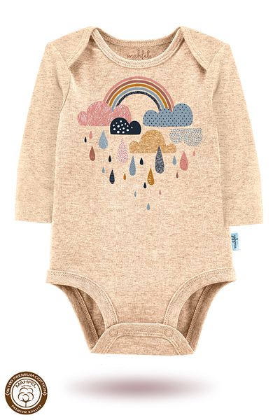 MAHFEL 100% Cotton 3-Piece Organic Printed Snap Fastener Baby Bodysuit