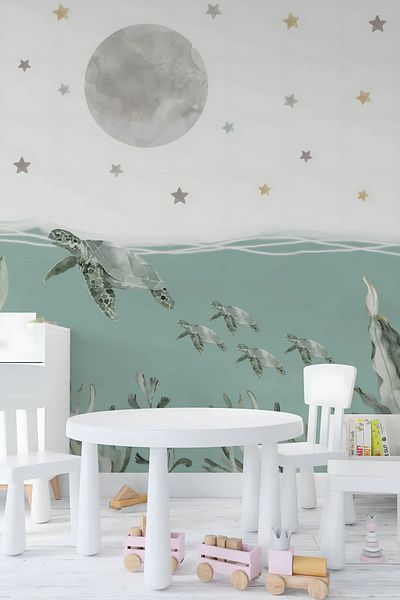 Grafikup Țestoase de mare autocolant de perete Copii Baby Room apă țestoasă de perete de acoperire