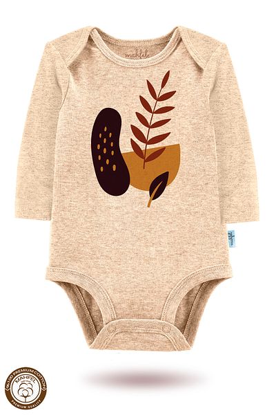 MAHFEL 100% Cotton 3-Piece Organic Printed Snap Fastener Baby Bodysuit