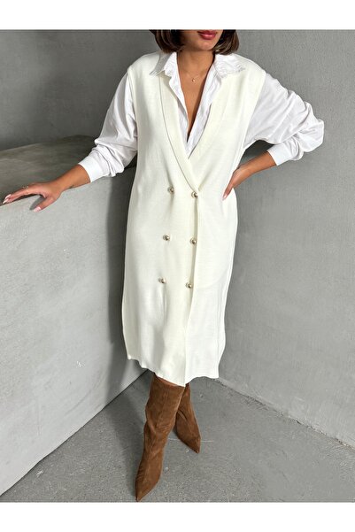 Lusin Бордовий трикотажний кардиган преміум-класу - елегантний довгий жіночий пальто з ґудзиками