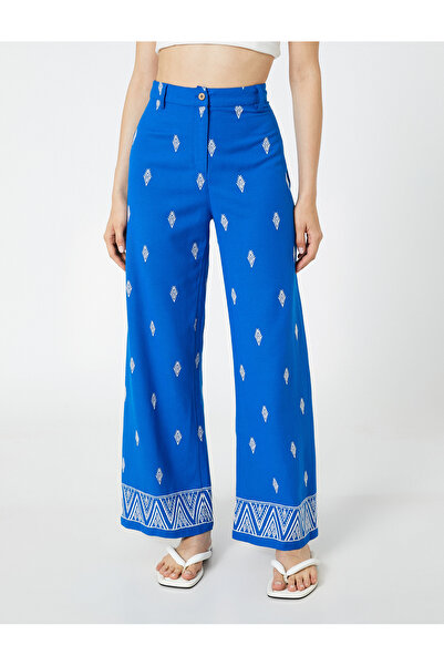 Koton Etnické vyšívané kalhoty se širokými nohavicemi