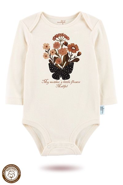 MAHFEL 100% Cotton 3-Piece Organic Printed Snap Fastener Baby Bodysuit