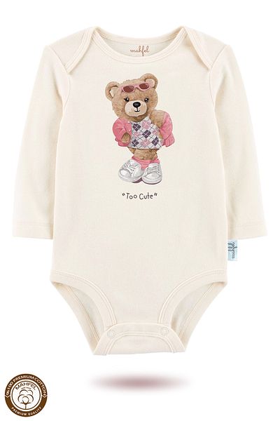 MAHFEL 3-Piece 100% Cotton Organic Printed Snap Fastener Baby Bodysuit