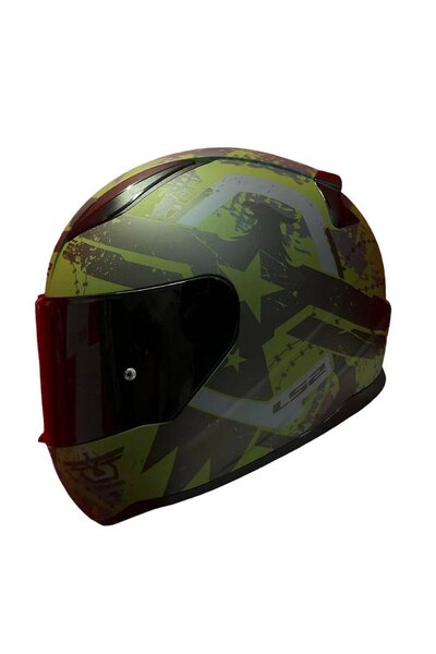 LS2 Rapid 2 Thunder Birds Full Face Motosiklet Kaskı Siyah Vizörlü