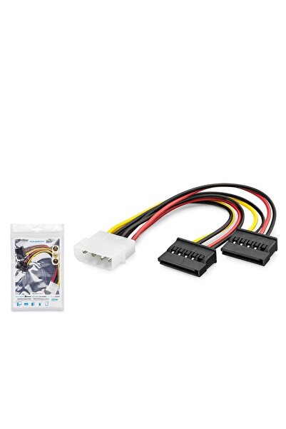 HADRON Hdx5525 Sata Power Kablo Poşetli 2In1 16Cm Siyah