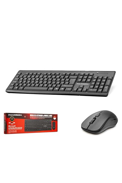 HADRON Hd840 Kablosuz Klavye Mouse Set Q Siyah