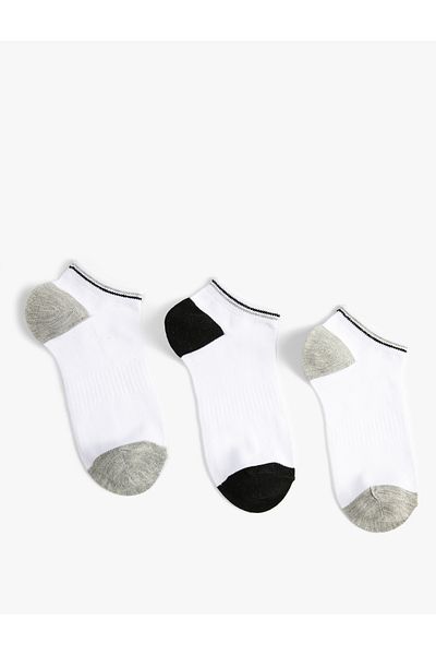 Koton 3-pack Basic Booties Socks with Stripe Detail