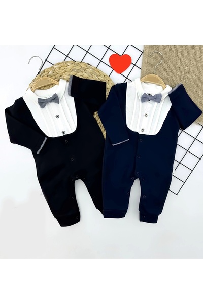 Diji Baby Defnada 3-6-9-12 Ay Smokin Papyonlu Çıtçıt Kapamalı Erkek Bebek Tul...