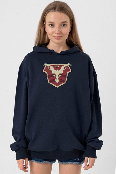 Tshirthane Navy Blue Jupiters Legacy Utopian Chest - Women's 3Ip Hoodie