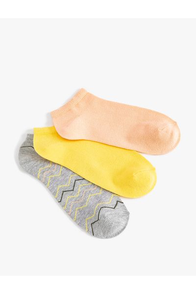 Koton Set de 3 șosete papuci cu modele multicolore