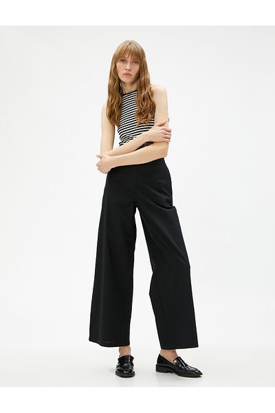 Koton Pantaloni de in crop cu picioare largi