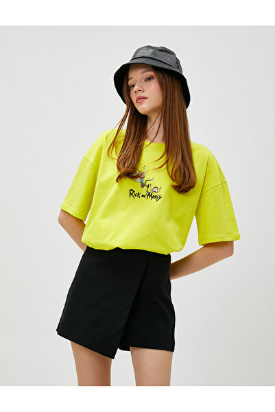 Koton Μπλουζάκι Rick and Morty με στάμπα στην πλάτη, βαμβακερό κοντό μανίκι μ...