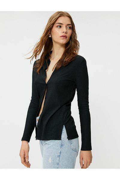 Koton Long Sleeve Textured Shirt