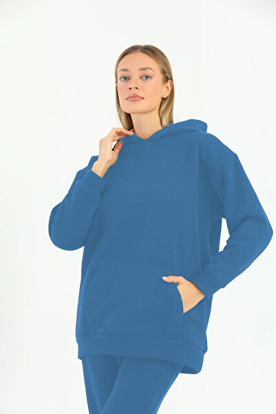 DaKa Set de trening din lână cu buzunar cangur cu 3 fire