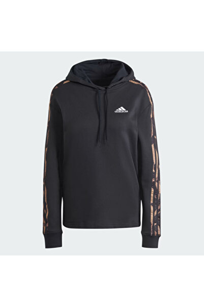 adidas Γυναικείο Φούτερ με Κουκούλα με Ζωηρό Σχέδιο και 3 Ρίγες XS