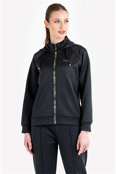 Lescon Top cu fermoar cu glugă pentru femei 23ntbs002126-633 Negru