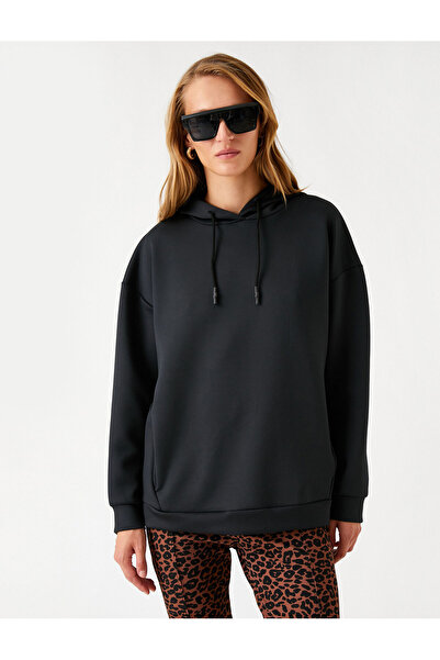 Koton Oversize Φούτερ με κουκούλα Kangaroo Pocket Μεταξένια υφή