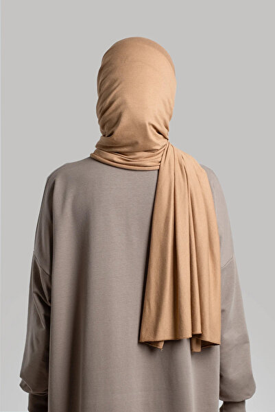 Lemaye Χτενισμένο βαμβακερό σάλι - Καφέ γαλακτώδες