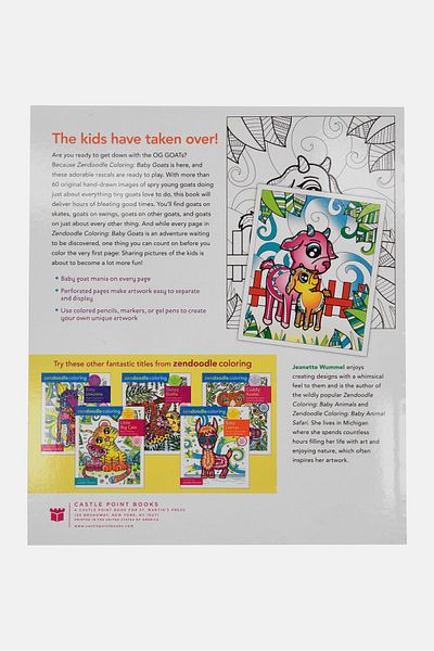 Castle Point Books Baby Goat Zen Doodle Coloring Book, White
