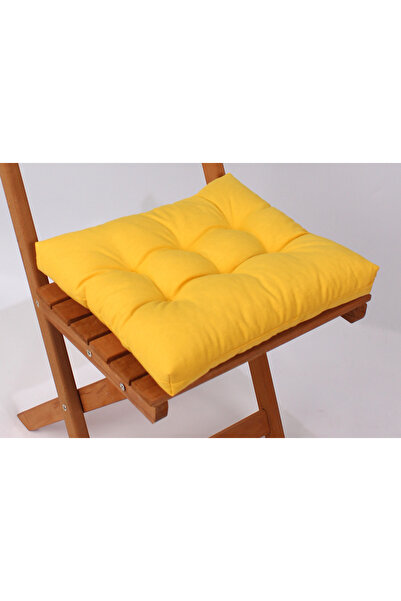 ALTINPAMUK Bistro Mutfak Bahçe Sandalye Minderi Sırtlıklı Sarı (MİNDER VE SIRT MİNDERİ)