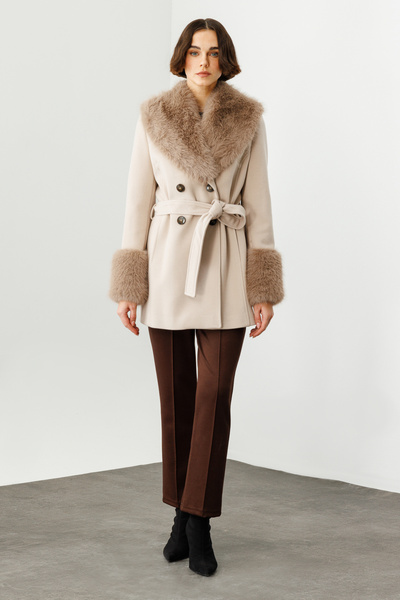 Ekol Sheepskin Coat with Collar and Sleeves