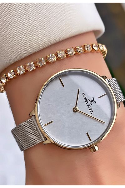 Daniel Klein Silver Color Women's Wristwatch - Bracelet