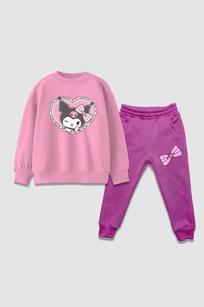 c.c.l. coccolin kids baby clup Girl's Kuromi Printed Bottom Top Tracksuit Set