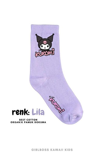 Girlboss Kawaii Комплект чорапи Sanrio Kuromi New Series от 5 части с фигурно лого - Girlboss