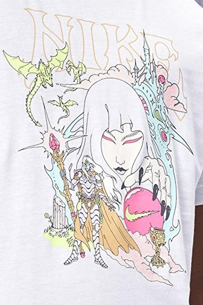 Nike Fantasy Graphic Unisex Μπλουζάκι Λευκό Λεπτό Τζέρσεϊ Βαμβακερό Unisex Μπλουζάκι Λευκό