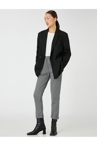 Koton Comfortable Cut Waist Tied Skinny Leg Trousers