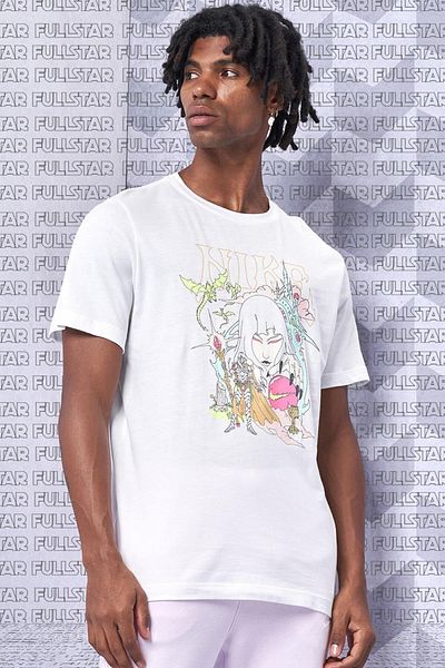 Nike Fantasy Graphic Unisex Μπλουζάκι Λευκό Λεπτό Τζέρσεϊ Βαμβακερό Unisex Μπλουζάκι Λευκό