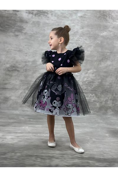 Little Pumpkin Παιδικό φόρεμα Tulle Kuromi, Φόρεμα γενεθλίων Kuromi